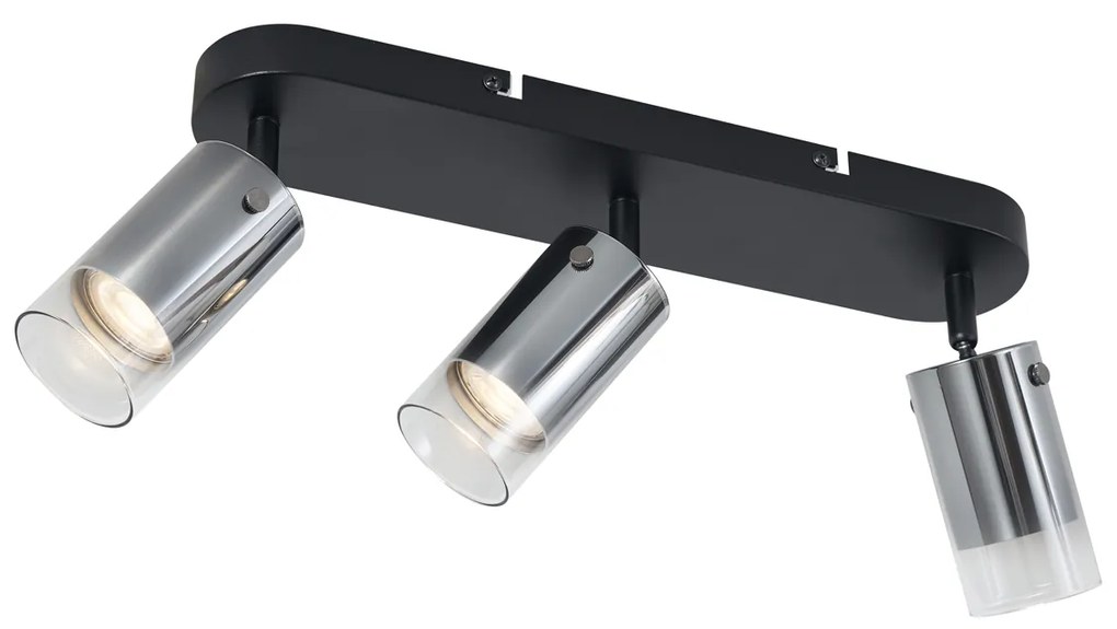 Foco de teto moderno cor de bronze 3 luzes giratório e ajustável - Drain Moderno