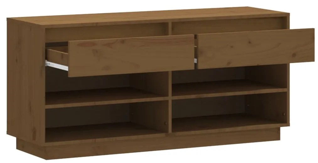 Sapateira 110x34x52 cm madeira de pinho maciça castanho mel