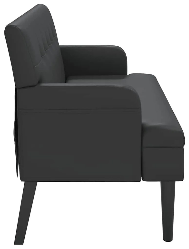 Banco com encosto 112x65,5x75 cm couro artificial preto
