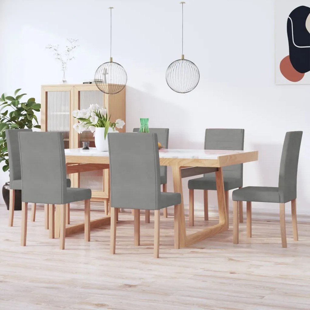 vidaXL Cadeiras de jantar 6 pcs tecido cinzento-claro