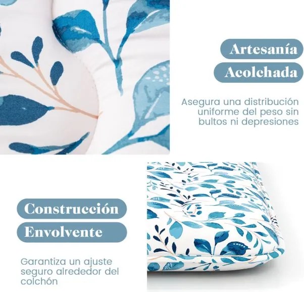 Colchão enrolável para o chão com capa lavável com bolsa de transporte 200 x 140 x 10 cm - azul