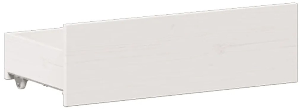 Cama com estante sem colchão 140x190 cm pinho maciço branco