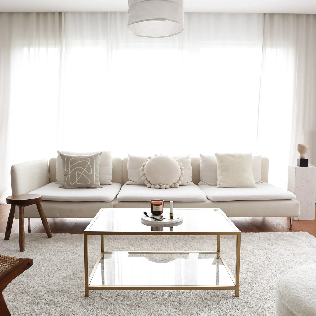 Mesa de Centro Astro – Dourada – 90x40x60 cm