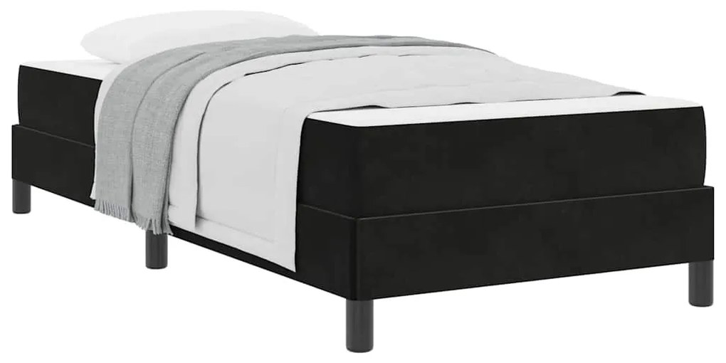 Cama box spring com colchão Preto 90 x 190 cm Veludo
