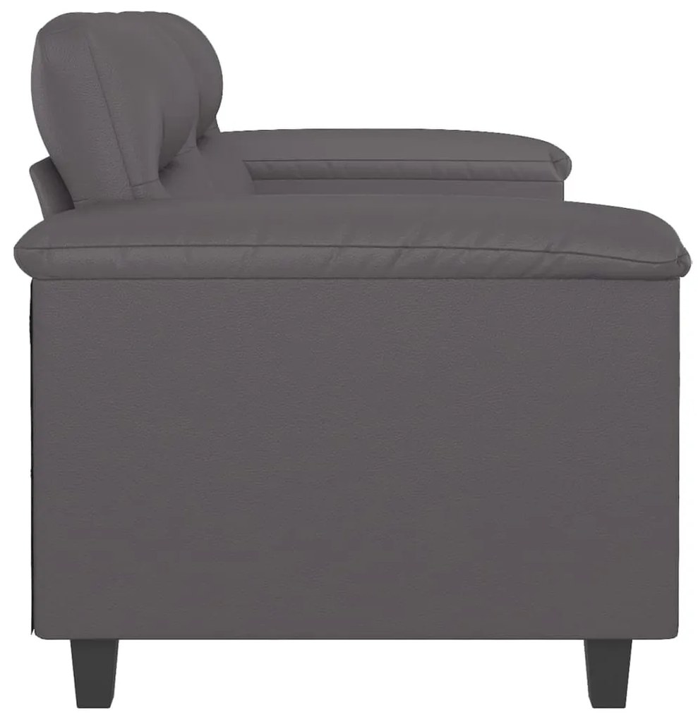 Sofá de 2 lugares 120 cm couro artificial cinza