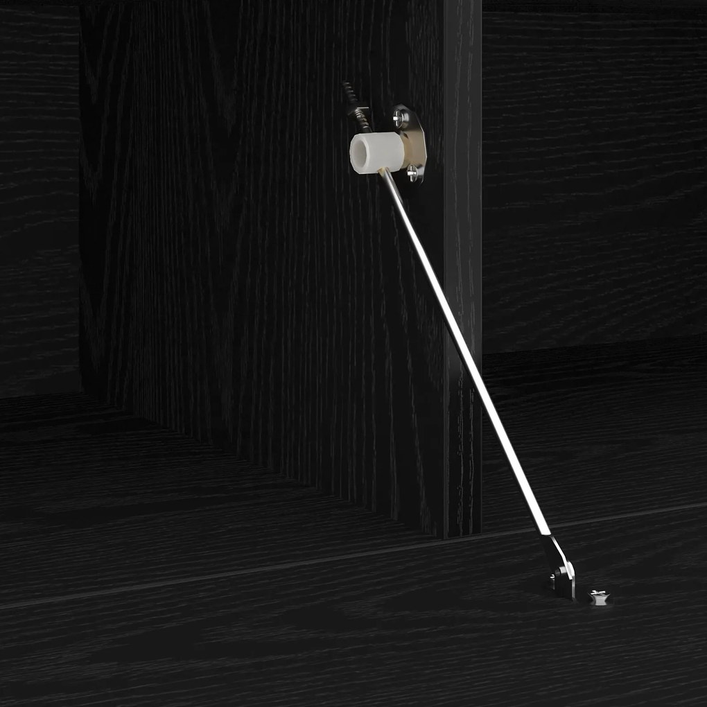 Estante para TV com Luzes LED em Madeira de Carvalho Preto 75x35x40 cm