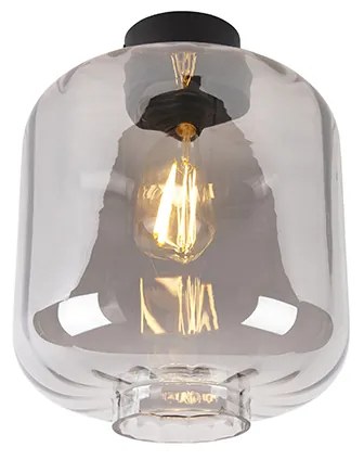 Candeeiro de teto design preto com vidro fumê - Qara Design