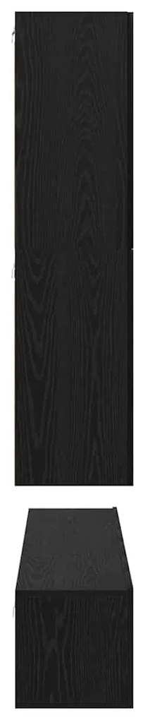 Conjunto de móvel de TV 8 pcs Carvalho preto Madeira processada