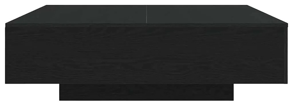 Mesa de Café vidaXL com Luzes LED Carvalho Preto 100x100x31 cm