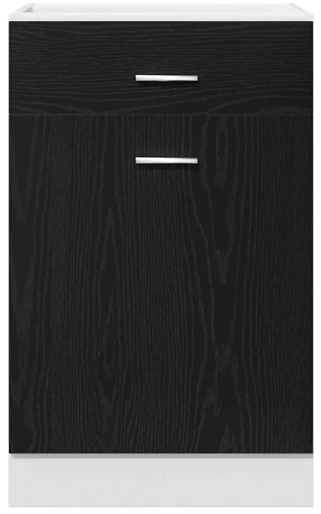 Armário de Gavetas Preto em Carvalho da - 50x46x81,5 cm, de madeira en