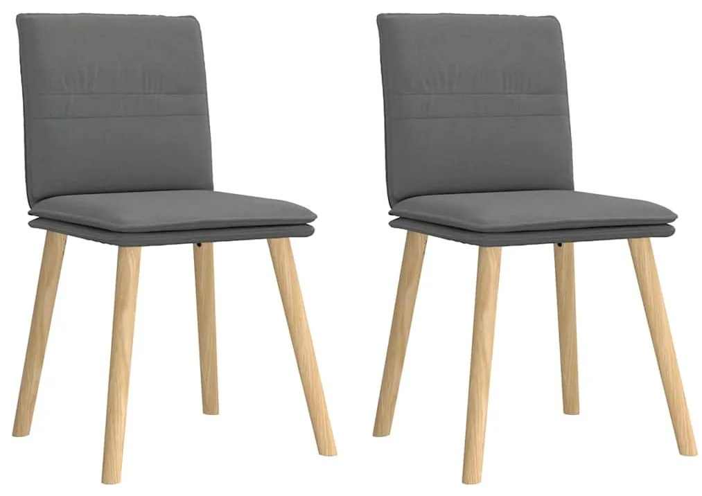 Cadeiras de jantar 2 pcs tecido cinzento-escuro