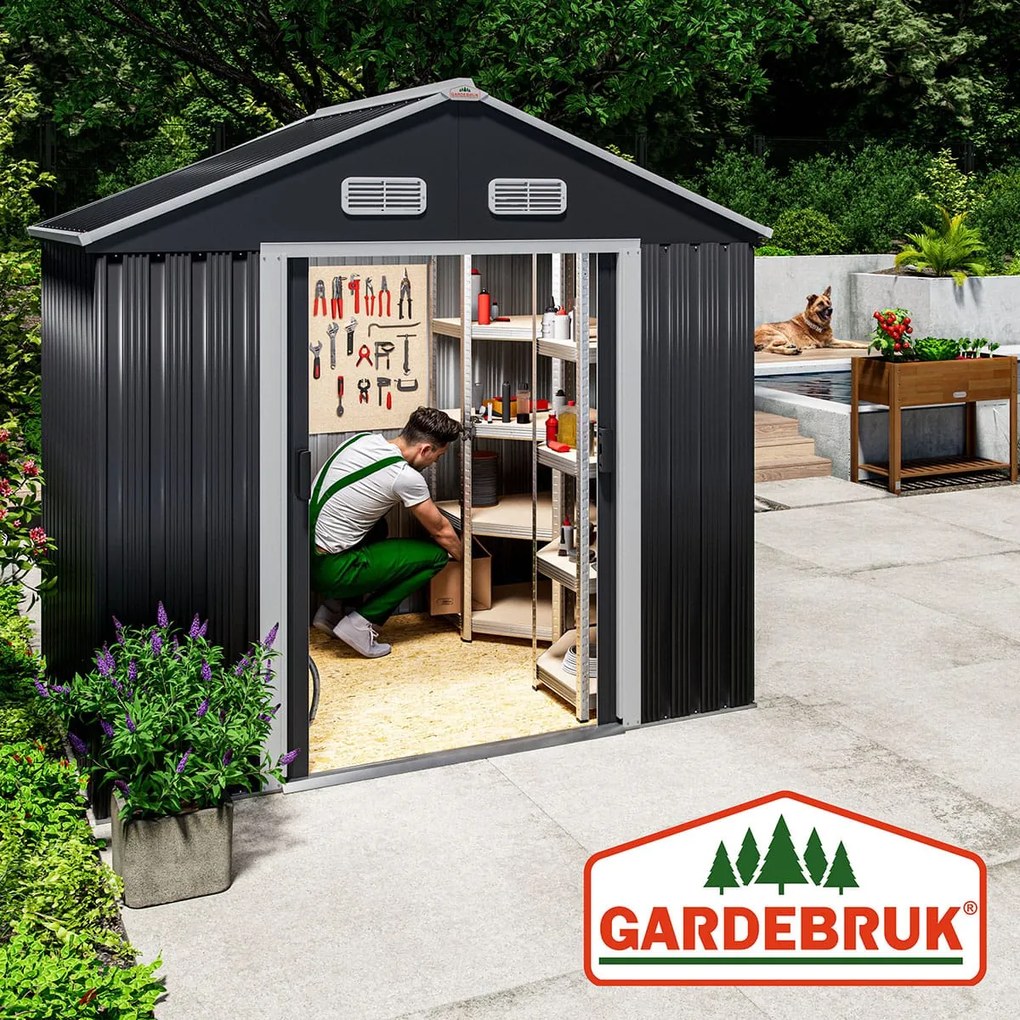 Abrigo Jardim para ferramentas em metal 200x135x190cm antracite