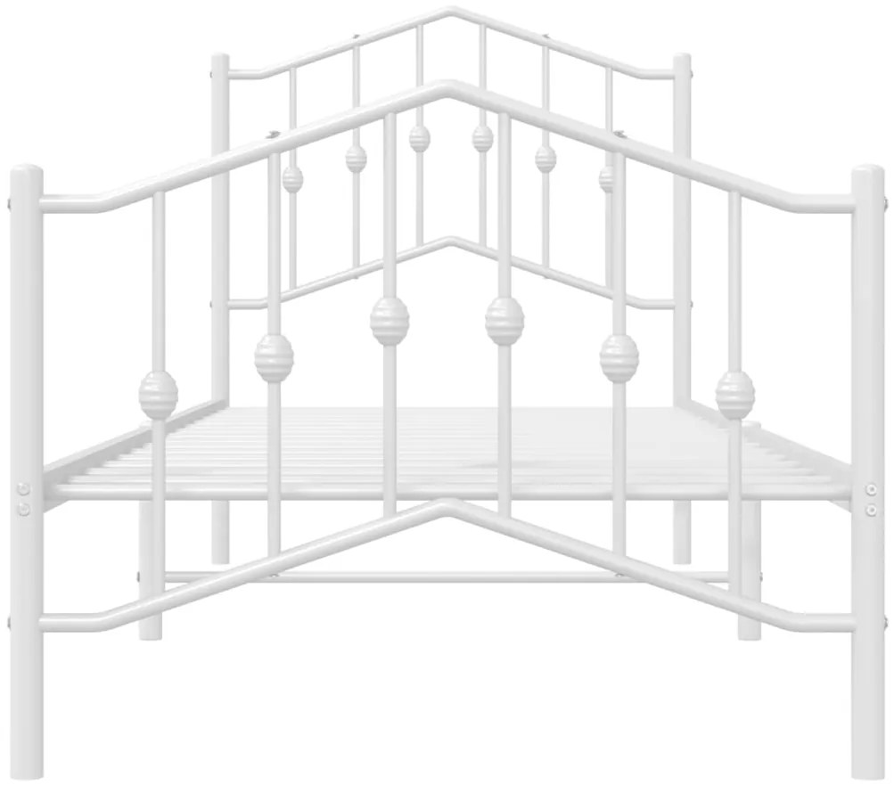 Estrutura de cama com cabeceira e pés 90x200 cm metal branco