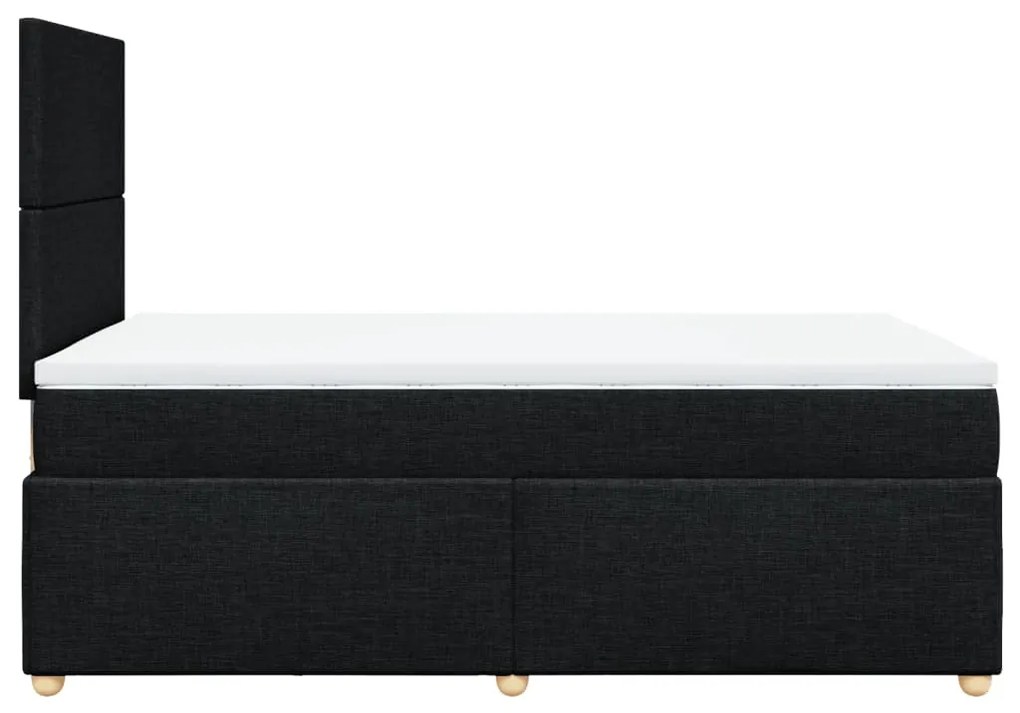 Cama boxspring com colchão 120x190 cm tecido preto