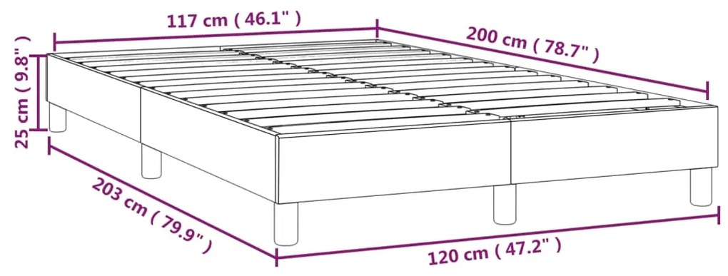 Estrutura de cama com molas 120x200 cm tecido cor crème