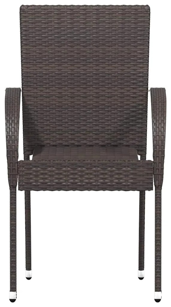 Cadeiras de exterior empilháveis 4 pcs vime PE castanho