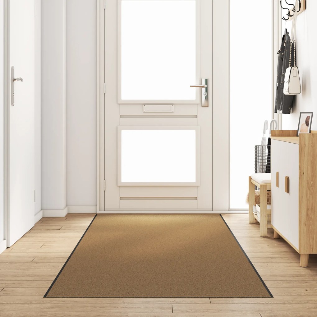Capacho vidaXL Lavável Creme 120x350 cm