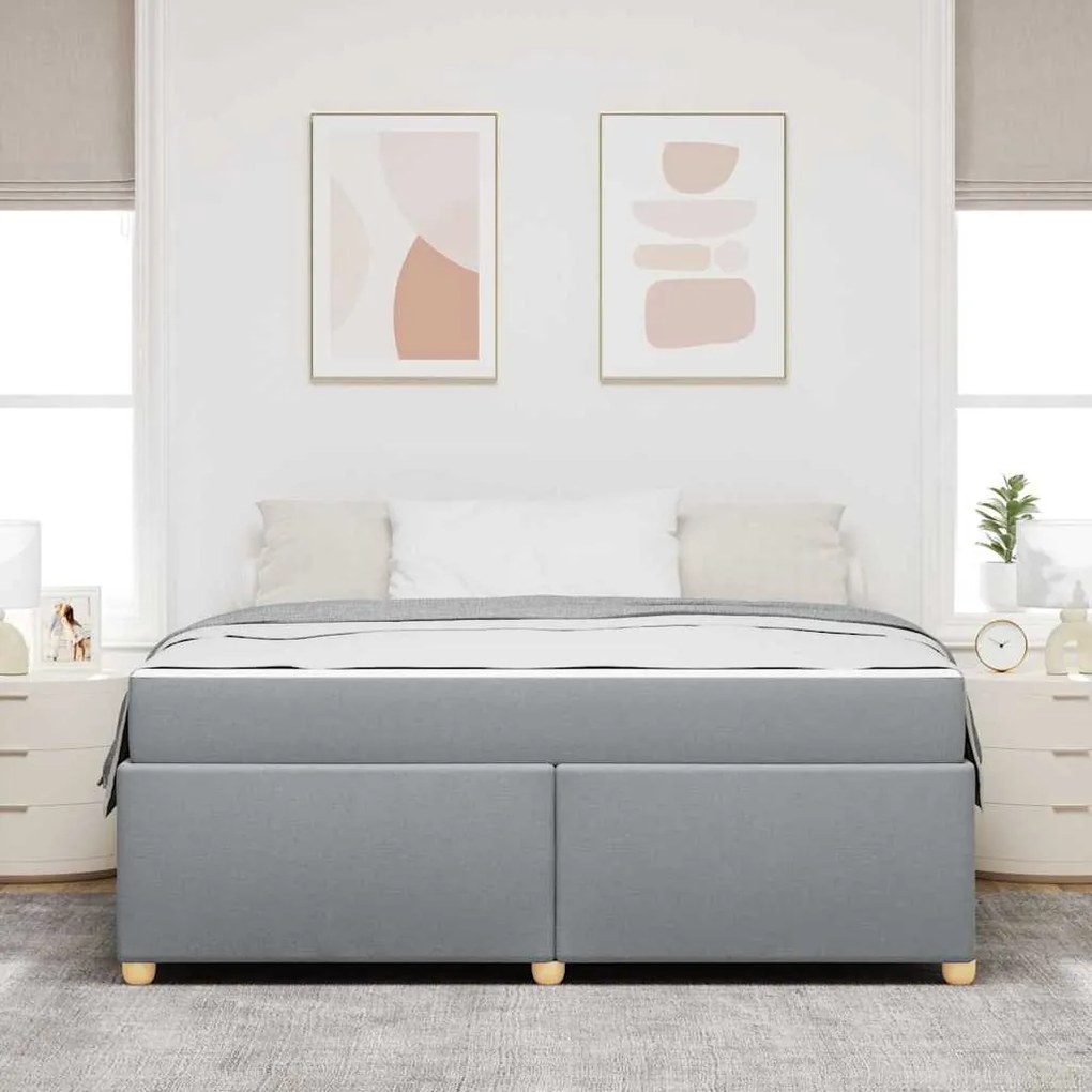 Estrutura de cama com colchão Cinzento-claro 180 x 200 cm