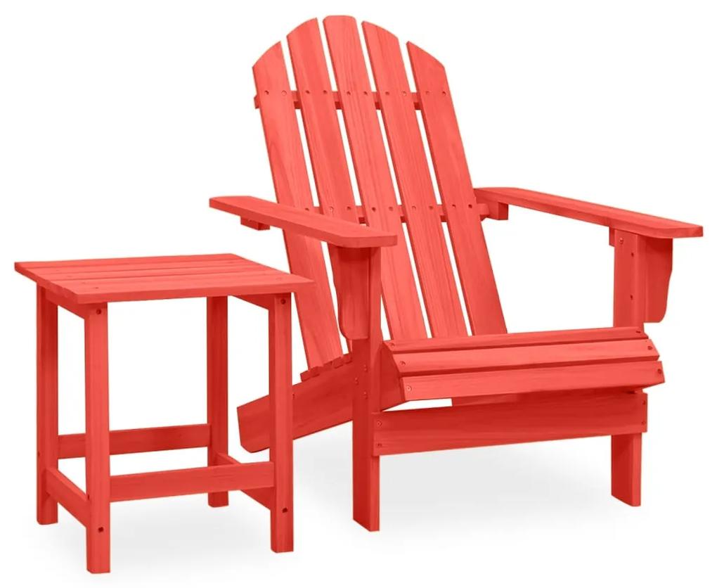 Cadeira de jardim Adirondack com mesa madeira de abeto vermelho