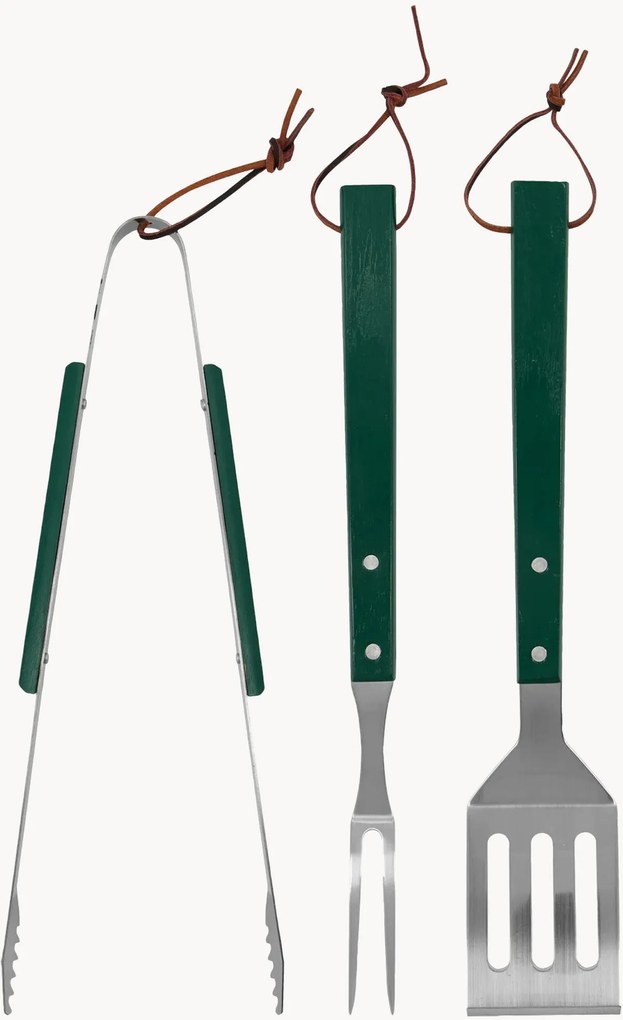 Utensílios de cozinha em aço inoxidável BBQ, conjunto de 3
