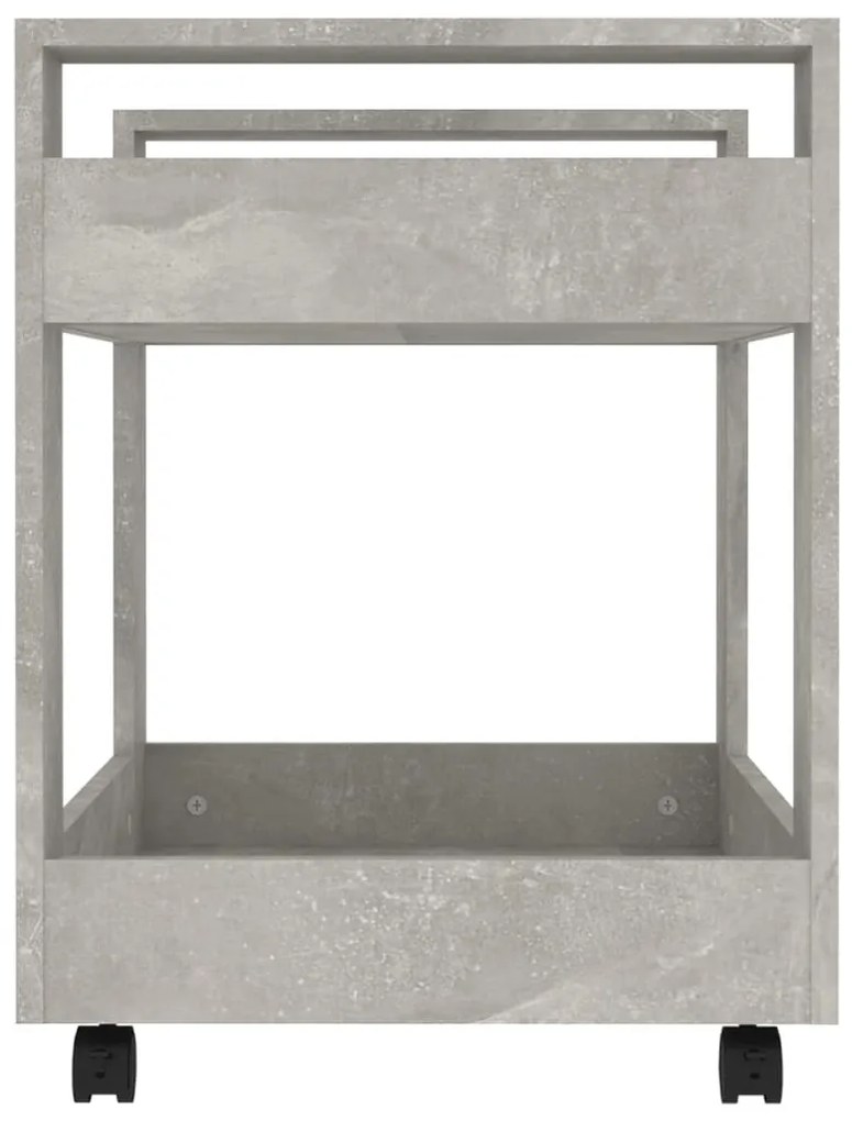 Trólei secretária 60x45x60 cm derivados madeira cinza cimento