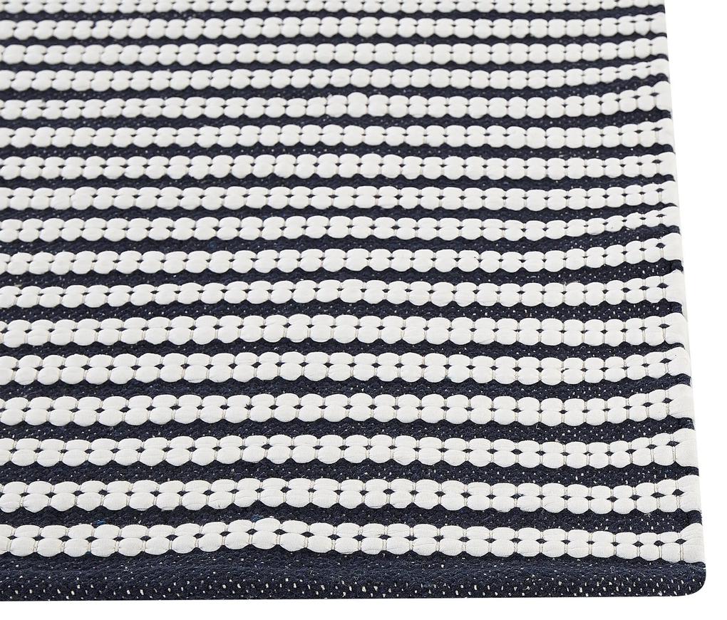 Tapete em algodão branco e azul 80 x 150 cm SOFULU Beliani