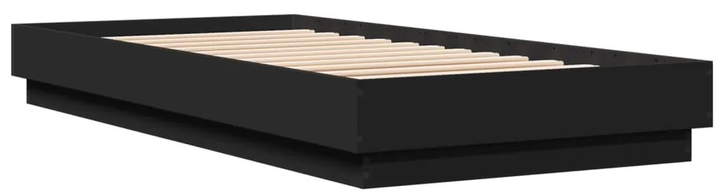 Estrutura de cama 90x200 cm derivados de madeira preto