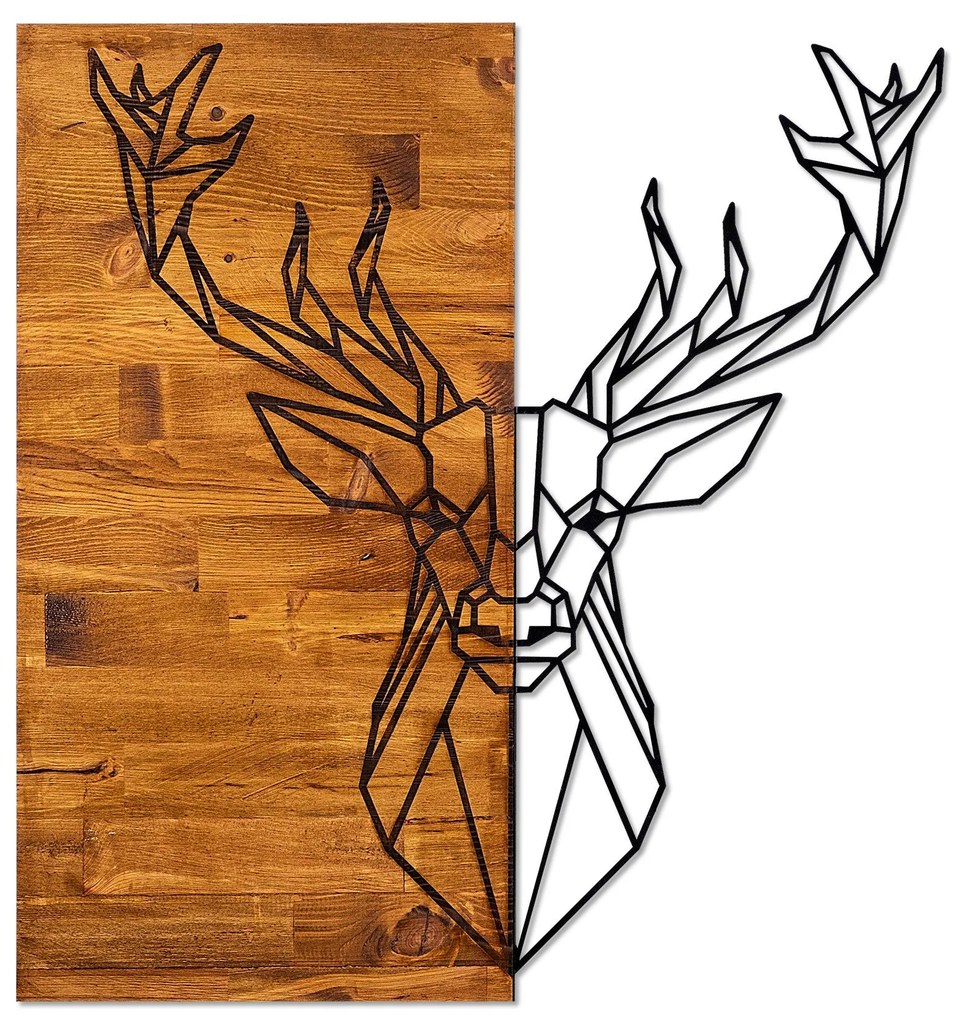 Acessório Decorativo de Parede Deer1 – Nogueira – 56 x 58 cm