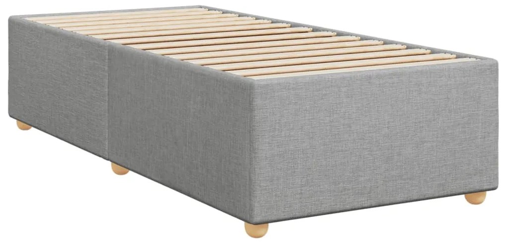 Cama com molas/colchão 90x190 cm tecido cinzento-claro
