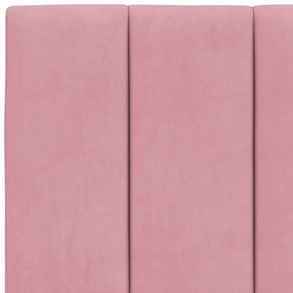 Estrutura de cama c/ luzes LED 180x200 cm veludo rosa