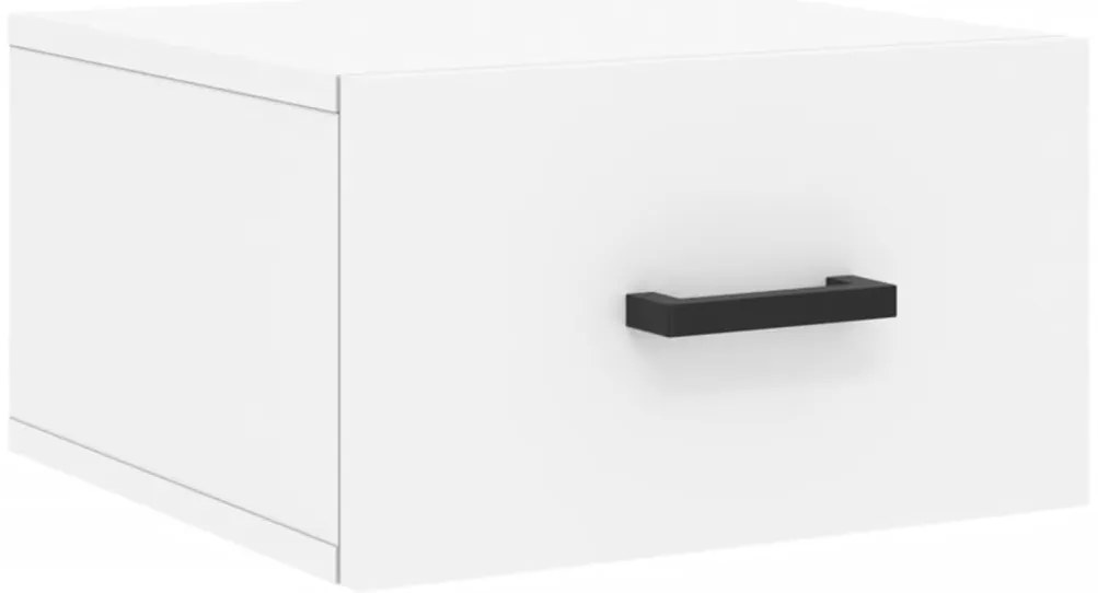 Mesas de cabeceira montagem na parede 2 pcs 35x35x20 cm branco