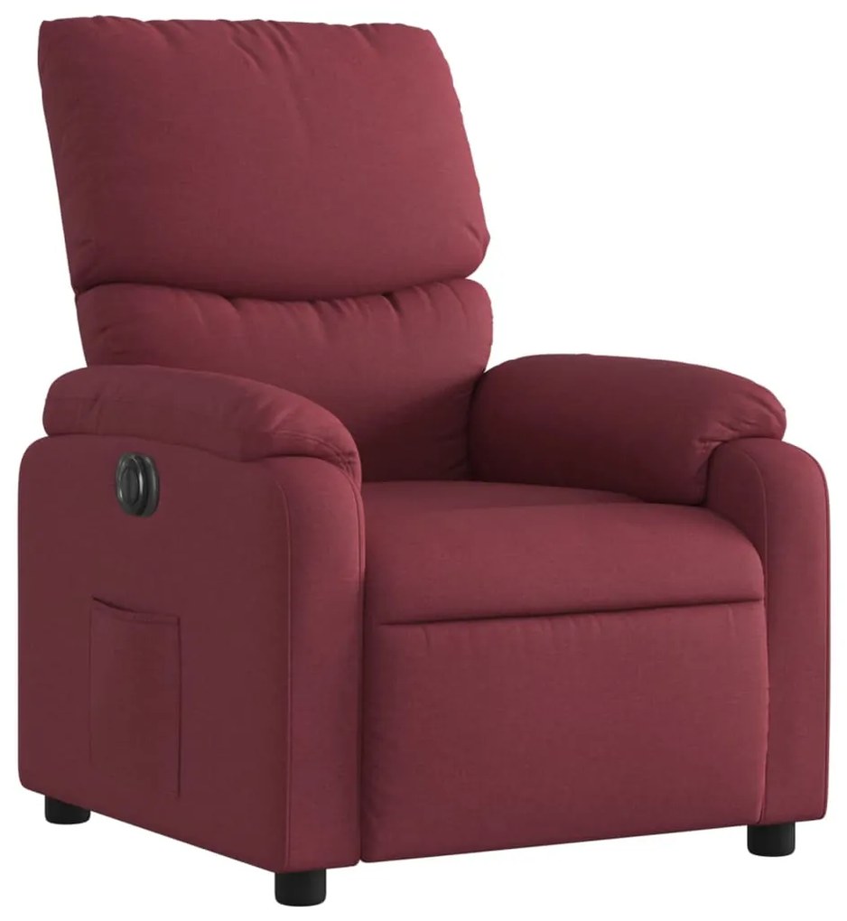 Poltrona elétrica reclinável tecido vermelho tinto