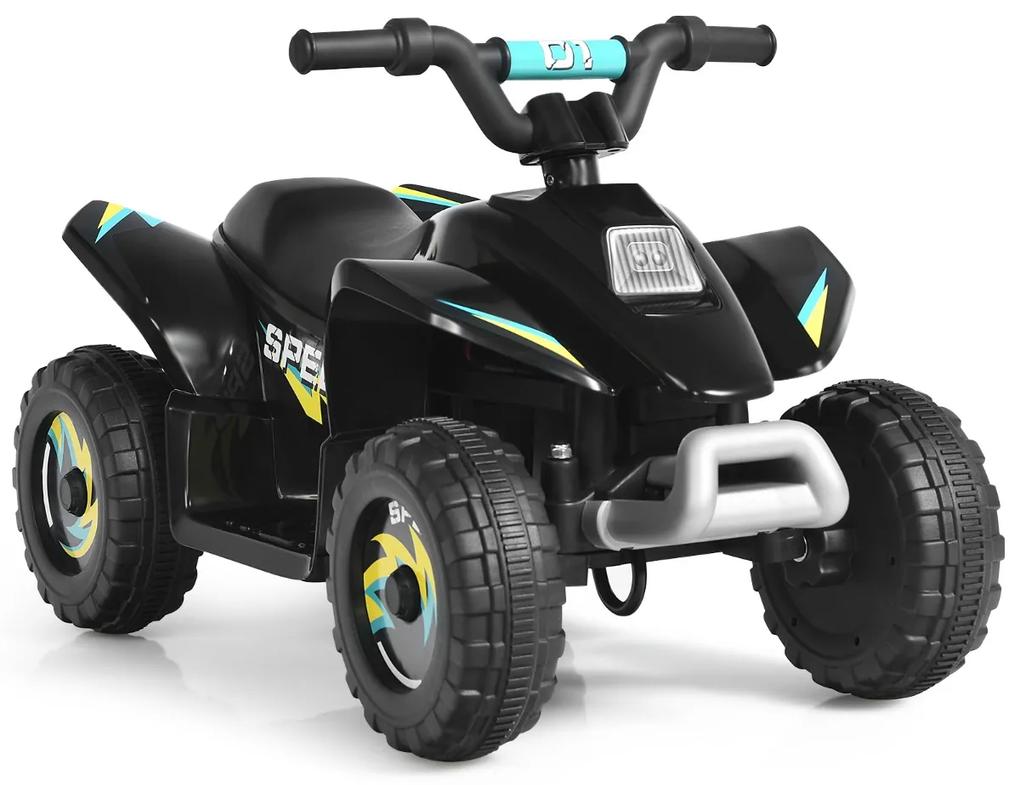 Moto 4 para crianças veículo eletrico com design moderno 73 x 40 x 44,5 cm Preto