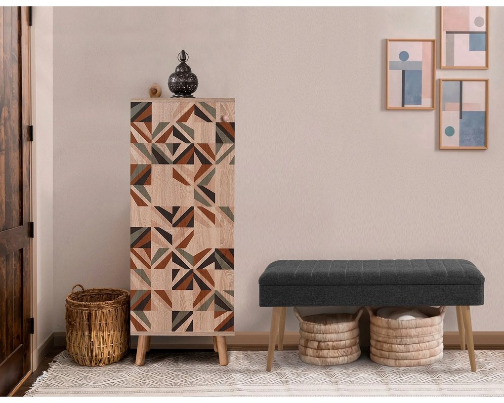 Conjunto de Mobiliário de Entrada Vegas – Sonomo/Antracite – Móvel de