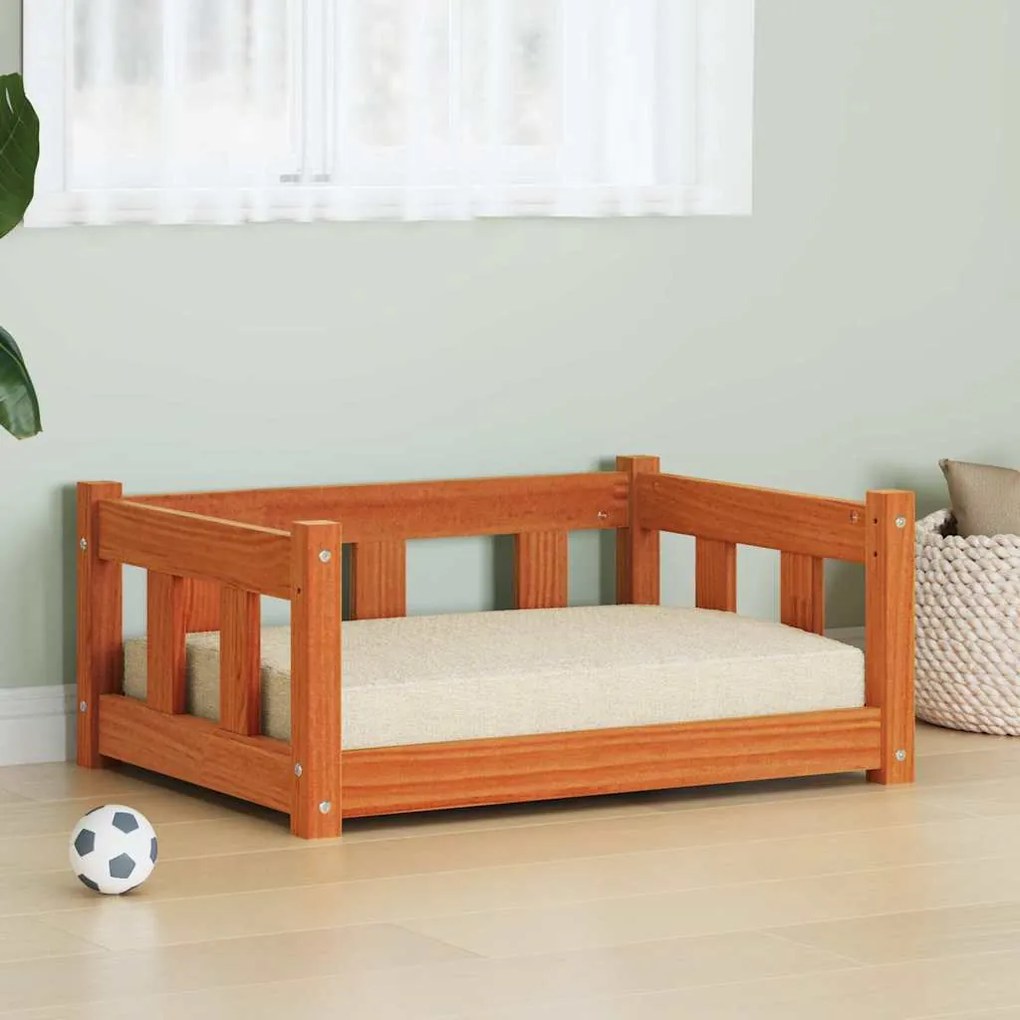 vidaXL Cama para Cachorro Marrom Cera 65,5 x 50 x 28 cm