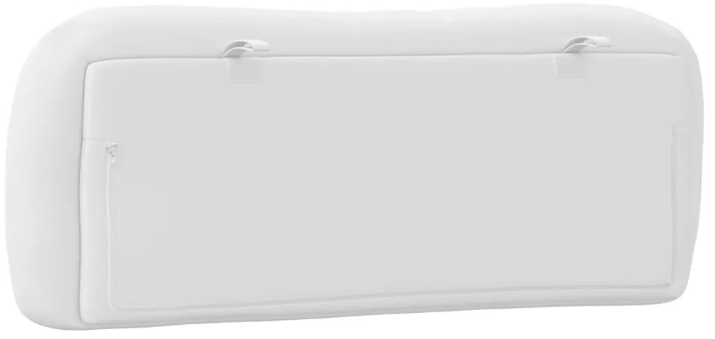 Almofadão de cabeceira 100 cm couro artificial branco
