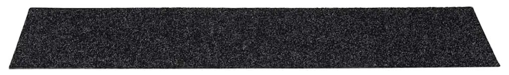 Tapetes de escada adesivos 30 pcs 76x20 cm retangular preto