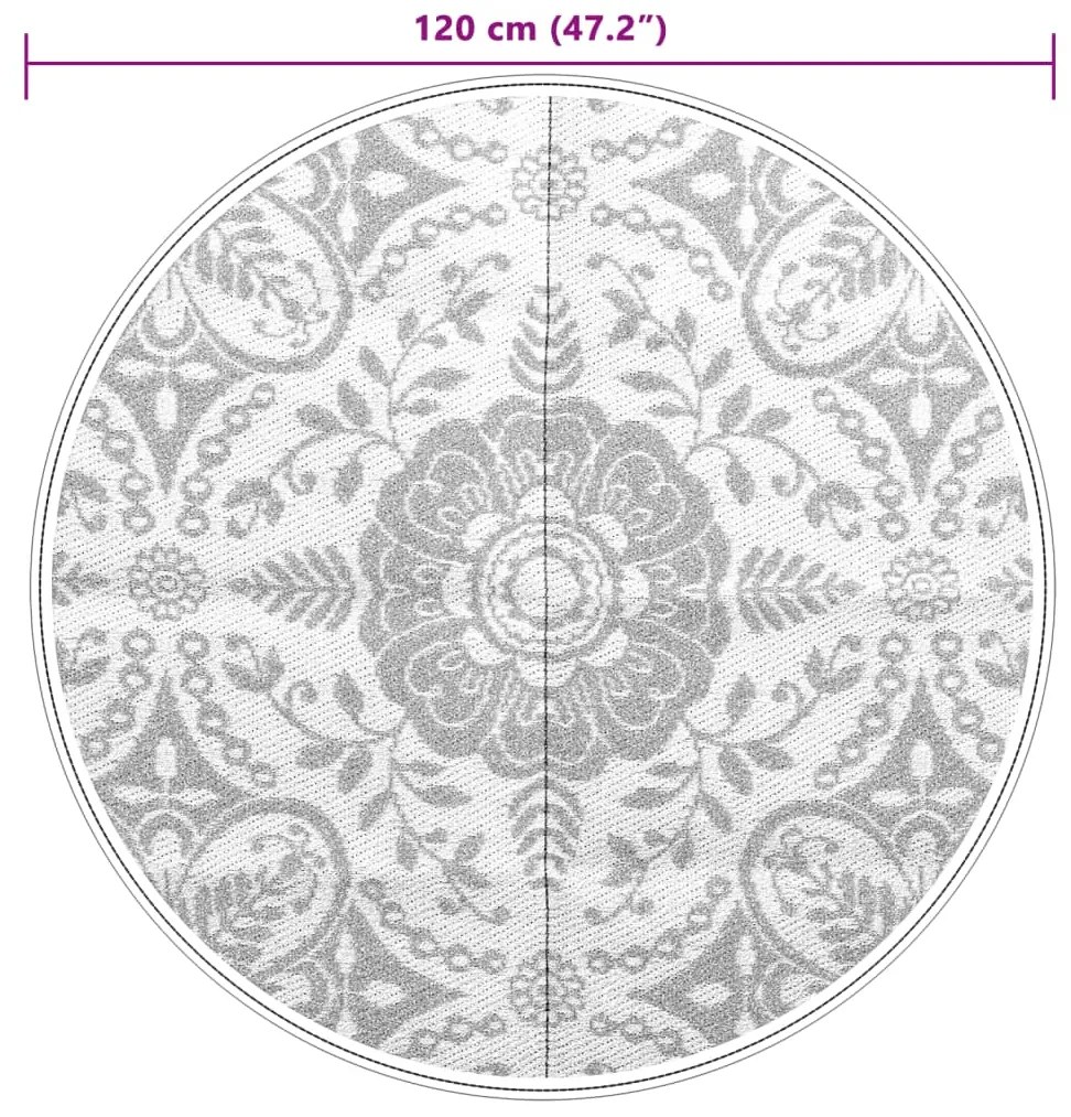 Tapete de exterior Ø120 cm ARAKIL PP azul-bebé