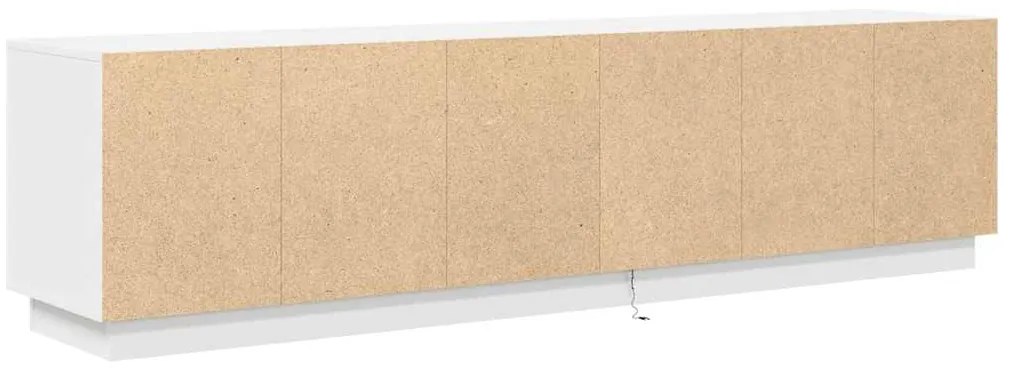 Móvel de TV com luzes LED 193,5x41x50 cm branco