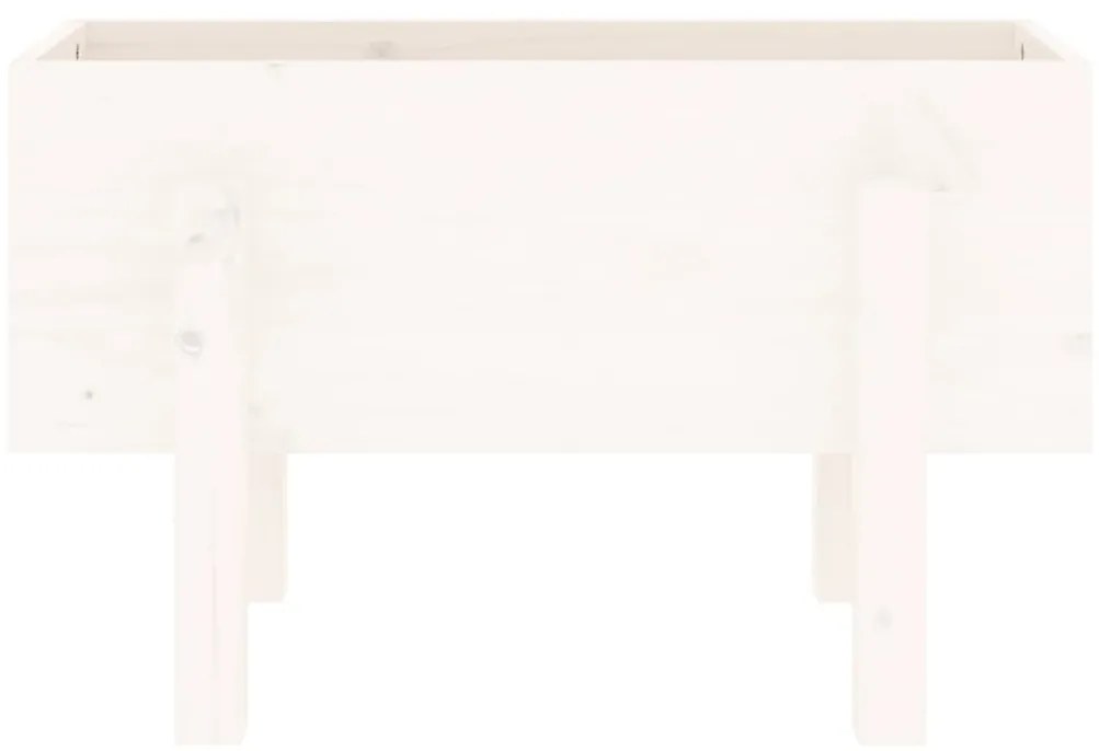 Vaso/floreira de jardim 62x30x38 cm pinho maciço branco