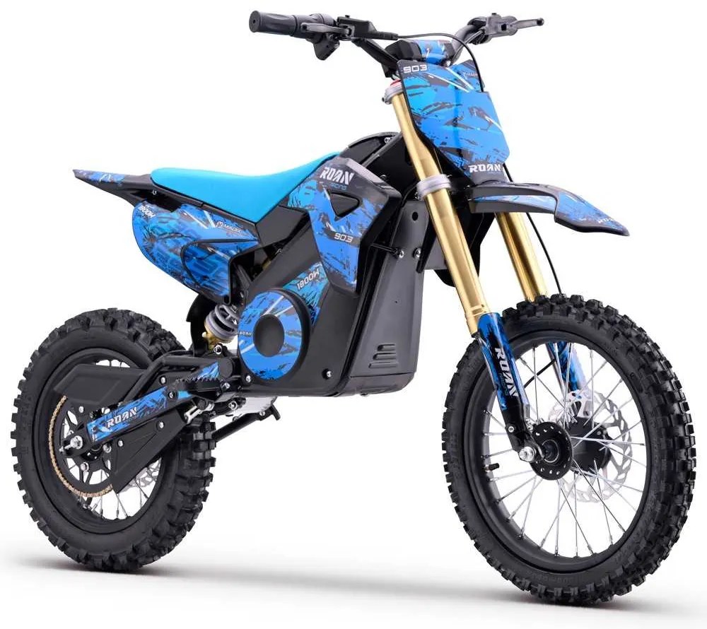Mini moto elétrica para crianças 1800W Roan 903 batería litio 48V 13Ah Azul