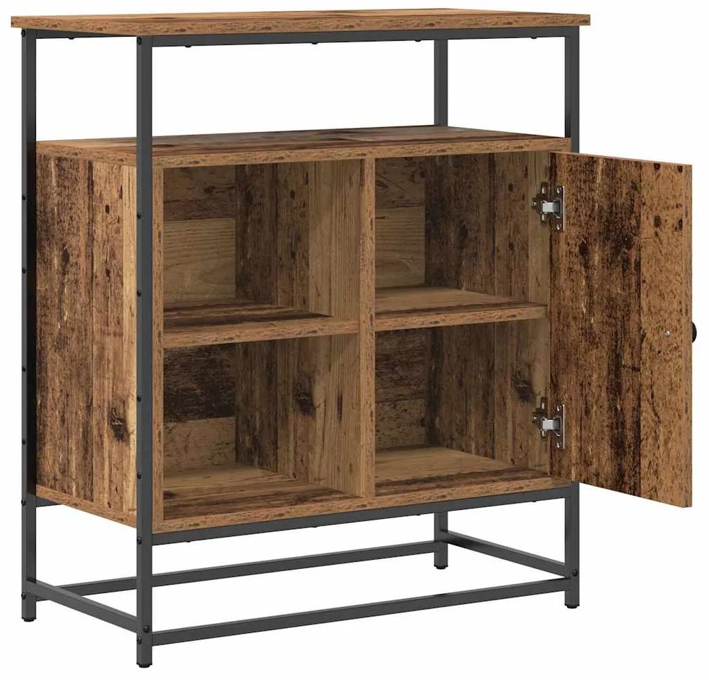 Buffet vidaXL Madeira Velha 69x35x80 cm Madeira engenheirada e Aço