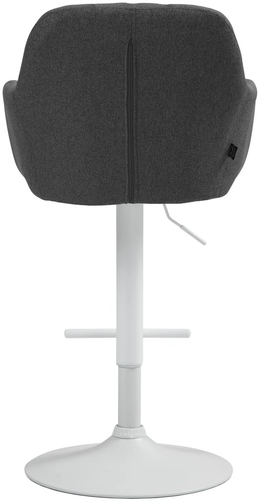 Banco de bar Natoma em tecido com estrutura branca 97-118 x 57 x 59 cm Cinzento escuro