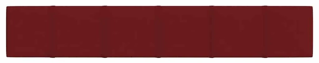 Painel de parede 12 pcs 90x15 cm tecido 1,62 m² vermelho tinto