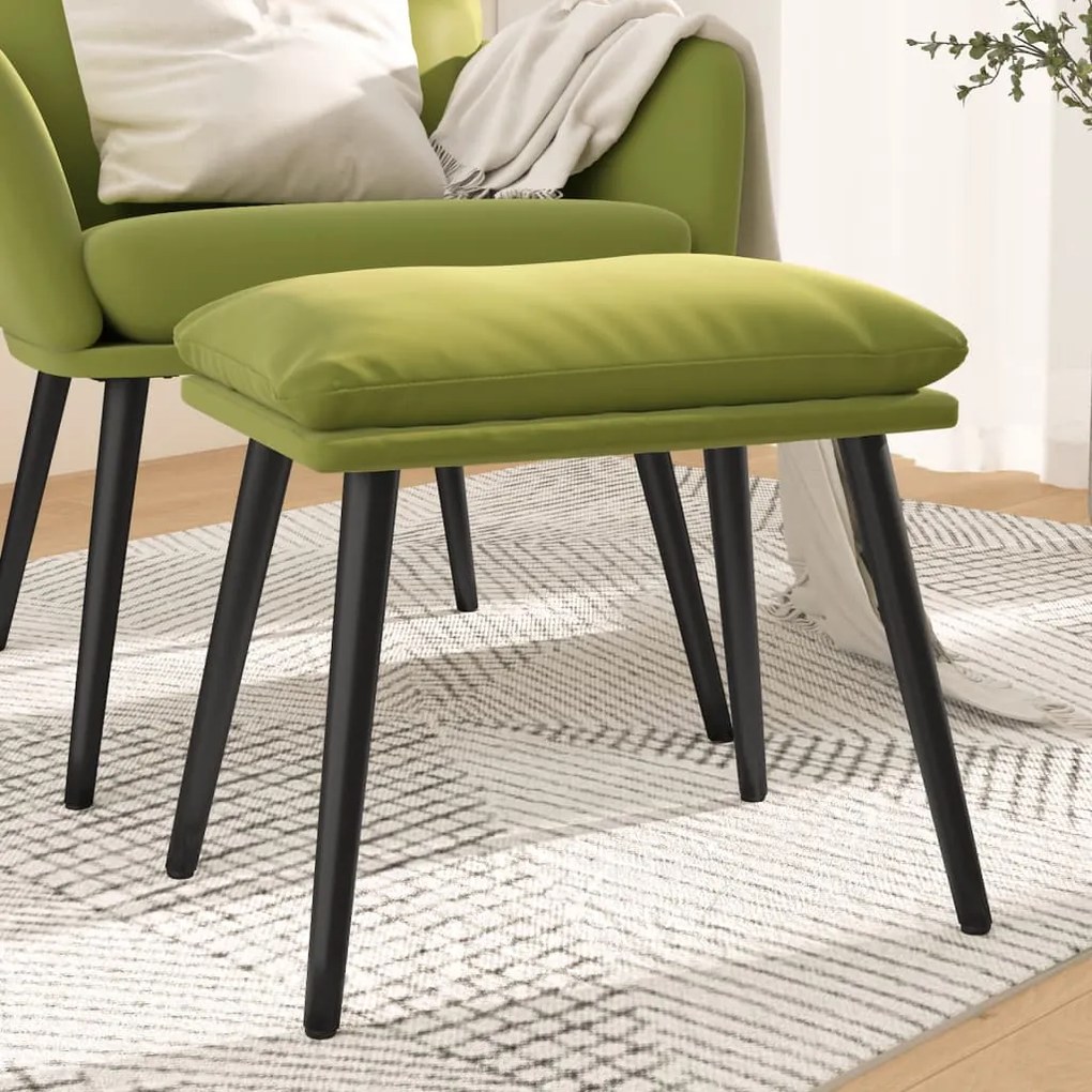 341507 vidaXL Apoio de pés 45x29,5x35 cm veludo verde-claro