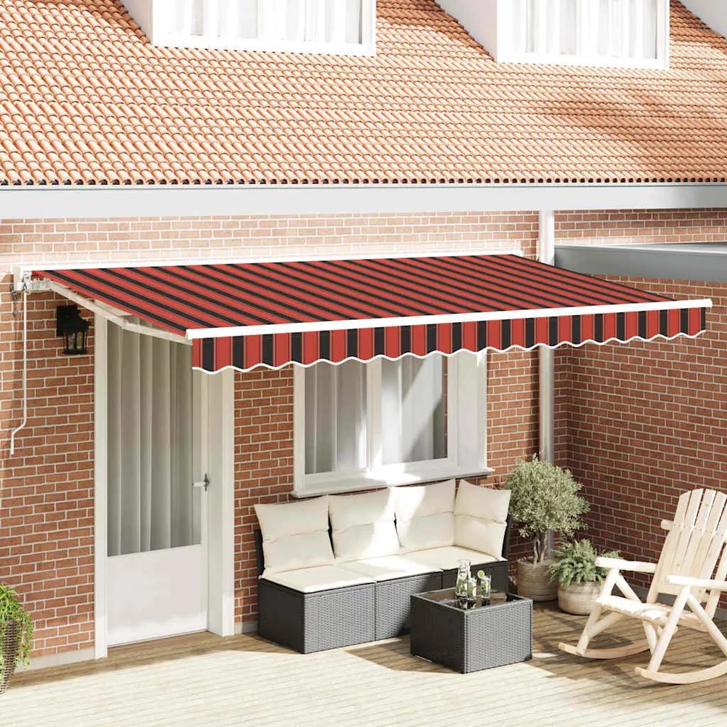 Toldo Retrátil Azul Marinho 350x200 cm Poliéster e Alumínio