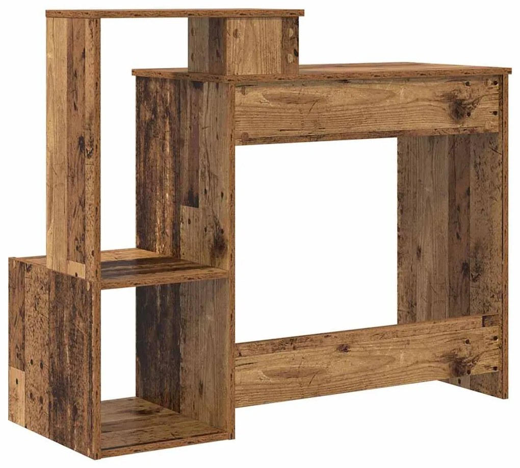 Mesa de Computador Castanha Madeira Antiga Madeira Engenheirada