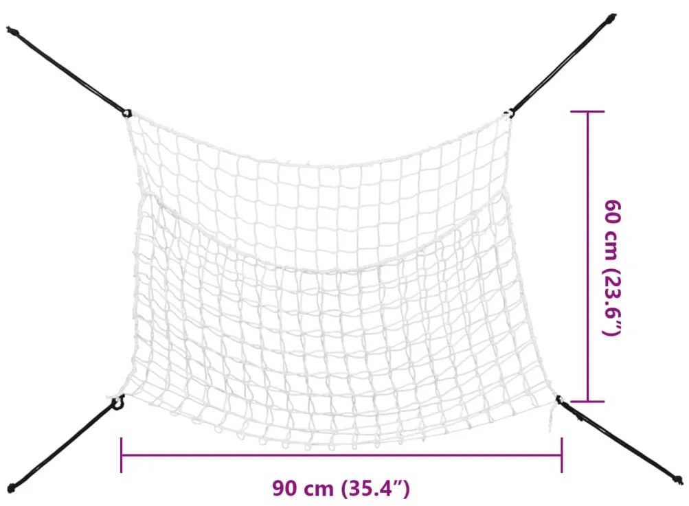 Redes para feno 2 pcs retangular 90x60 cm PP branco