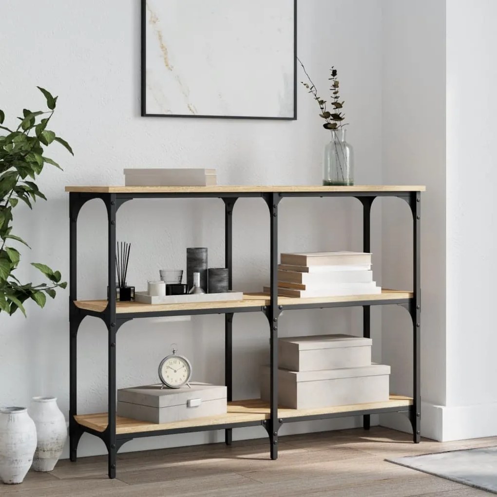 vidaXL Mesa consola 100x29x75 cm derivados de madeira carvalho sonoma