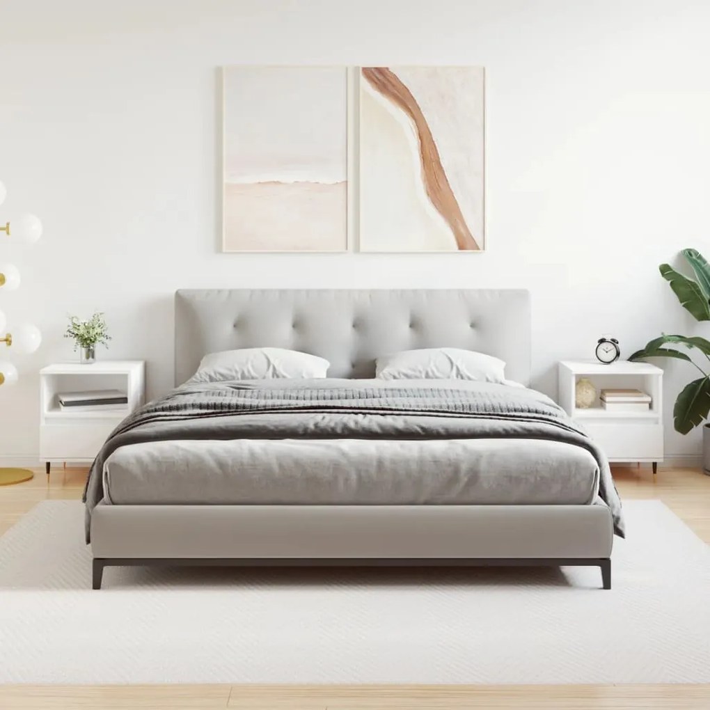 vidaXL Mesas de cabeceira 2pcs 40x35x50 cm derivados de madeira branco